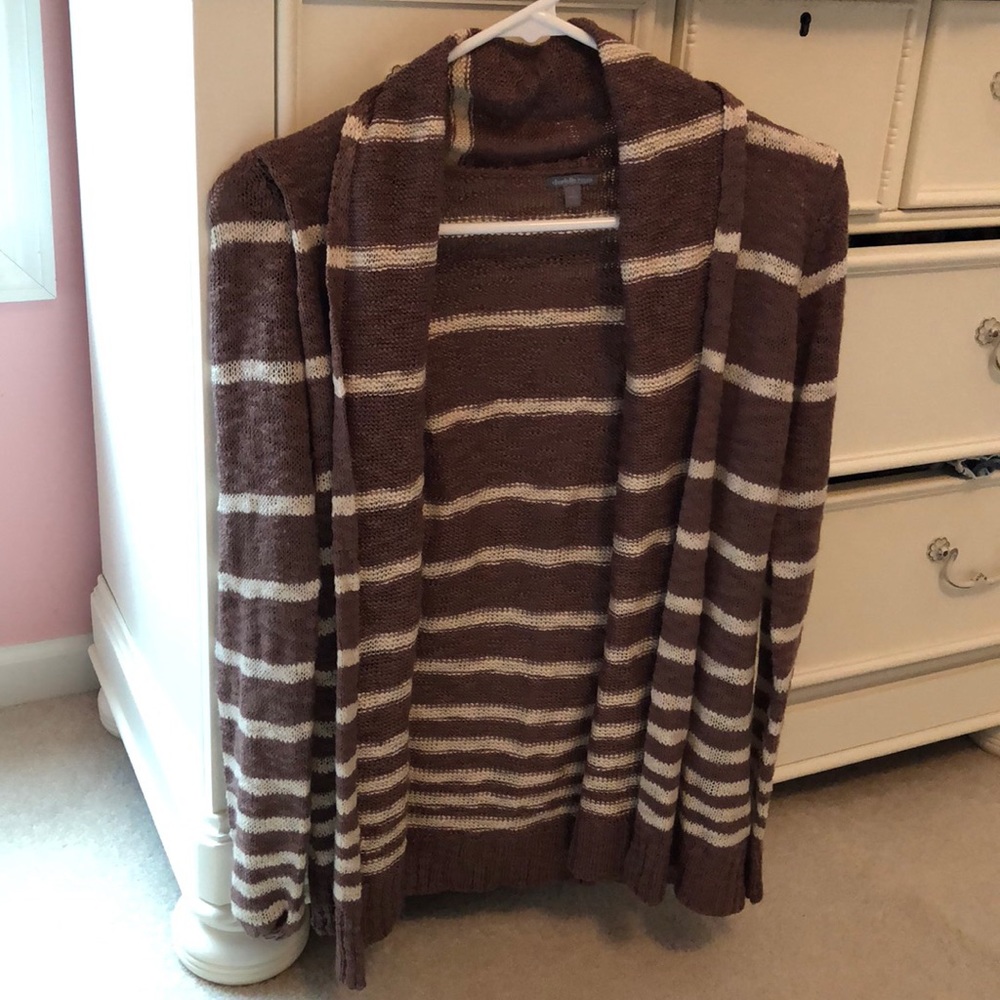 Brown/cream striped cardigan